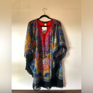 Coverup poncho one size sequins celestial boho Summer pool beach travel festival